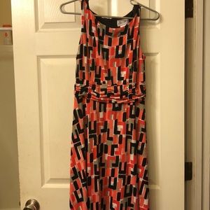 Peach, pink and black dress